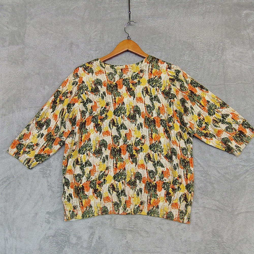 Breckenridge 2X Floral Summer Cardigan Sweater Cottagecore Artsy Grannycore - Picture 7 of 9